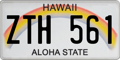 HI license plate ZTH561