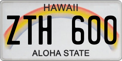 HI license plate ZTH600