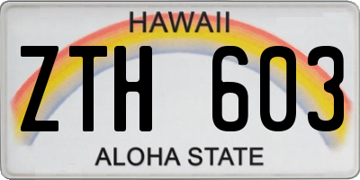HI license plate ZTH603