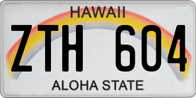 HI license plate ZTH604