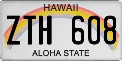 HI license plate ZTH608