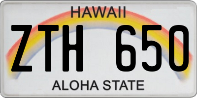 HI license plate ZTH650