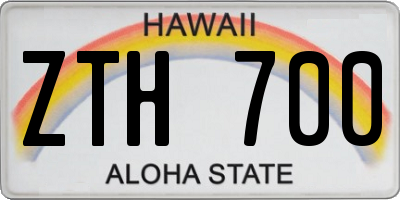 HI license plate ZTH700