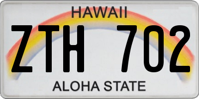 HI license plate ZTH702