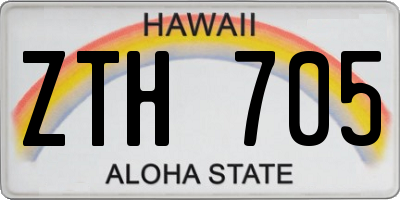 HI license plate ZTH705