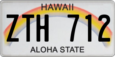 HI license plate ZTH712