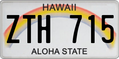HI license plate ZTH715