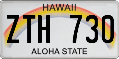 HI license plate ZTH730