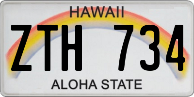 HI license plate ZTH734