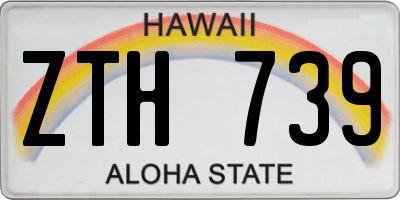 HI license plate ZTH739