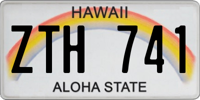 HI license plate ZTH741
