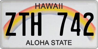 HI license plate ZTH742