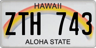 HI license plate ZTH743