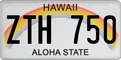 HI license plate ZTH750