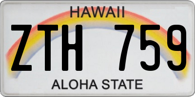 HI license plate ZTH759