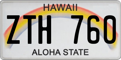 HI license plate ZTH760