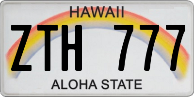 HI license plate ZTH777
