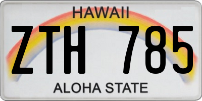HI license plate ZTH785