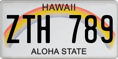 HI license plate ZTH789