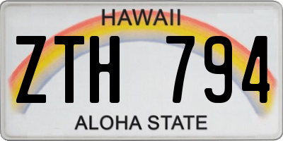 HI license plate ZTH794