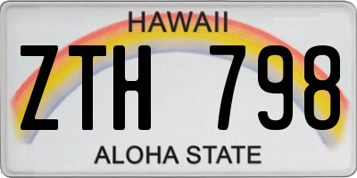 HI license plate ZTH798