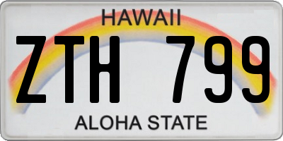 HI license plate ZTH799