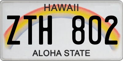 HI license plate ZTH802