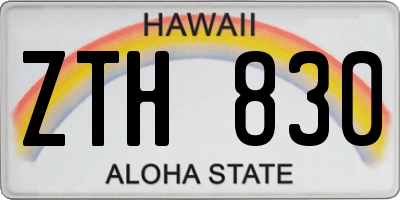 HI license plate ZTH830