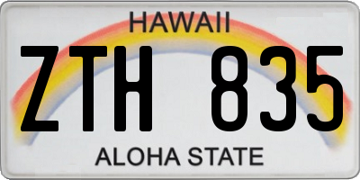 HI license plate ZTH835