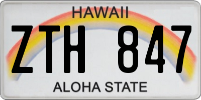 HI license plate ZTH847