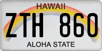 HI license plate ZTH860