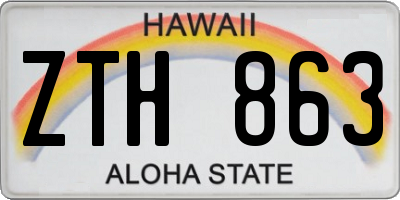HI license plate ZTH863
