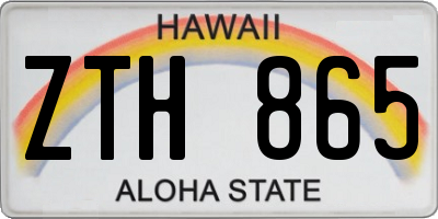 HI license plate ZTH865