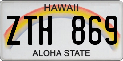 HI license plate ZTH869