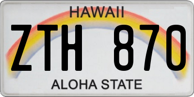HI license plate ZTH870