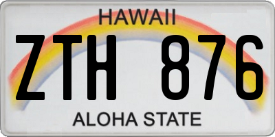 HI license plate ZTH876