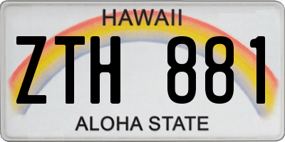 HI license plate ZTH881