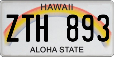 HI license plate ZTH893