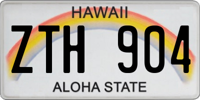 HI license plate ZTH904