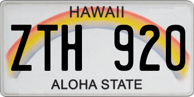 HI license plate ZTH920