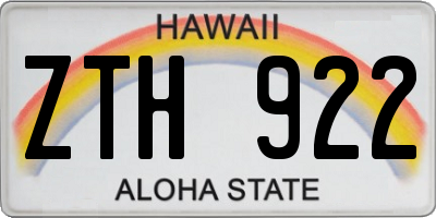 HI license plate ZTH922