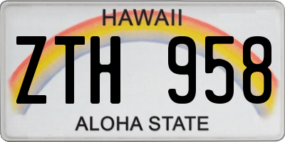 HI license plate ZTH958