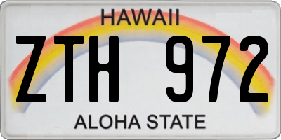 HI license plate ZTH972