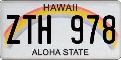 HI license plate ZTH978