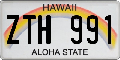 HI license plate ZTH991