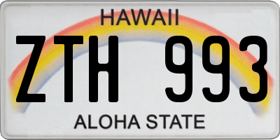 HI license plate ZTH993