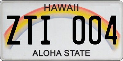 HI license plate ZTI004