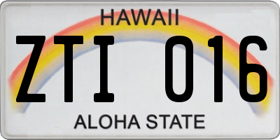 HI license plate ZTI016