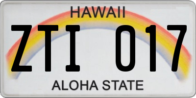 HI license plate ZTI017