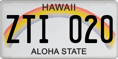 HI license plate ZTI020